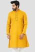 Veshbhoshaa Bluesaanchi Men'S Mustard Magic Slub Kurta Set